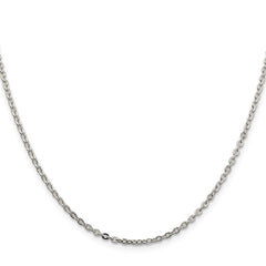 Sterling Silver 2mm Flat Link Cable Chain - 2