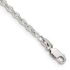 Sterling Silver 2.75mm Flat Link Cable Chain - 5