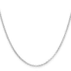 Sterling Silver Rhodium-plated 2mm Rolo Chain - 2
