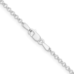 Sterling Silver Rhodium-plated 2mm Rolo Chain - 4