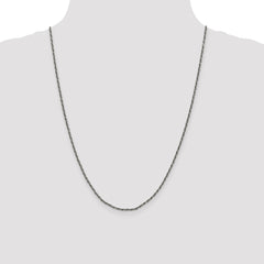 Sterling Silver Ruthenium-plated 1.7mm Twisted Tight Wheat Chain - 2