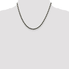 Sterling Silver Ruthenium-plated 4.5mm Rope Chain - 2