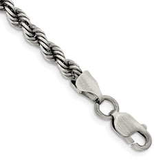 Sterling Silver Ruthenium-plated 4.5mm Rope Chain - 3