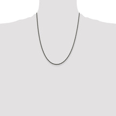 Sterling Silver Ruthenium-plated 2.3mm Rope Chain