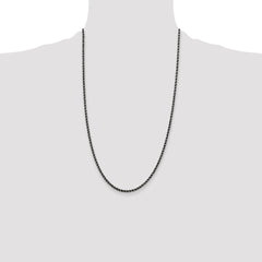 Sterling Silver Ruthenium-plated 2.9mm Rope Chain