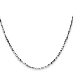 Sterling Silver Antiqued 1.6mm Solid Square Spiga Chain - 6