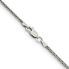 Sterling Silver Antiqued 1.6mm Solid Square Spiga Chain - 7