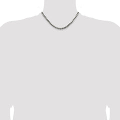 Sterling Silver Antiqued 5.2mm Round Box Chain