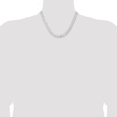 Sterling Silver 7.75mm 6 Side D/C Flat Double Curb Chain - 5