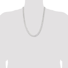 Sterling Silver 7.75mm 6 Side D/C Flat Double Curb Chain - 3