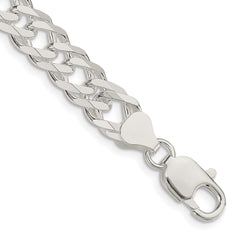Sterling Silver 7.75mm 6 Side D/C Flat Double Curb Chain - 4