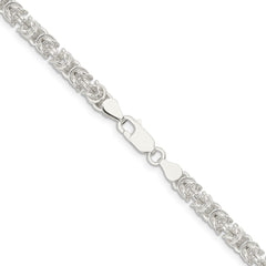 Sterling Silver 4.75mm Rounded Byzantine Chain - 5