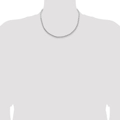 Sterling Silver 3.65mm Flat Rope Chain - 2