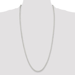 Sterling Silver Polished 4mm Round Box Chain - 7