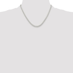Sterling Silver Rhodium-plated Polished 4mm Round Box Chain - 4
