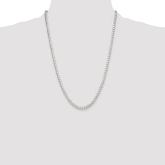 Sterling Silver Rhodium-plated Polished 4mm Round Box Chain - 2