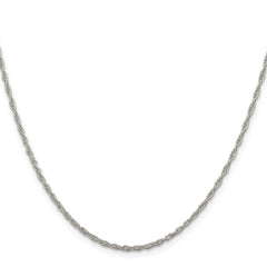 Sterling Silver 1.95mm Loose Rope Chain w/2in ext.