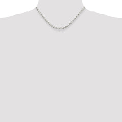 Sterling Silver 4mm Diamond-cut Rolo Chain - 5