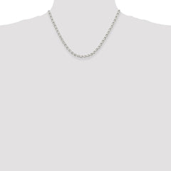 Sterling Silver 4mm Diamond-cut Rolo Chain - 6