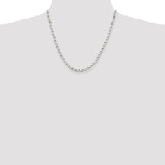 Sterling Silver 4mm Diamond-cut Rolo Chain - 7