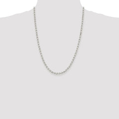 Sterling Silver Rhodium-plated 4mm Diamond-cut Rolo Chain - 3