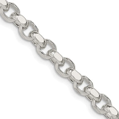 Sterling Silver 4mm Diamond-cut Rolo Chain - 5