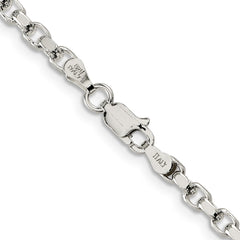 Sterling Silver 3.5mm Diamond-cut Rolo Chain - 7