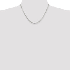 Sterling Silver 3.5mm Diamond-cut Rolo Chain - 7