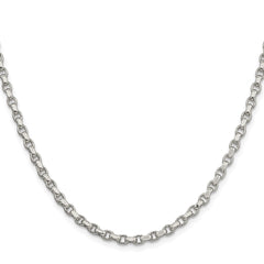 Sterling Silver Rhodium-plated 3.5mm Diamond-cut Rolo Chain - 2