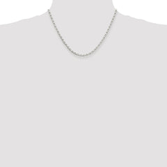 Sterling Silver Rhodium-plated 3.5mm Diamond-cut Rolo Chain - 2