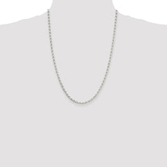 Sterling Silver Rhodium-plated 3.5mm Diamond-cut Rolo Chain - 7