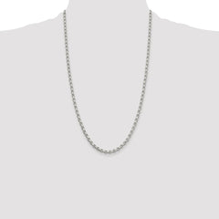 Sterling Silver Rhodium-plated 3.5mm Diamond-cut Rolo Chain - 3