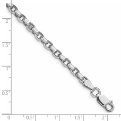 Sterling Silver Rhodium-plated 3.5mm Diamond-cut Rolo Chain - 8