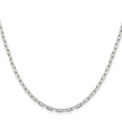 Sterling Silver Rhodium-plated 2.75mm Elongated Open Link Chain - 8