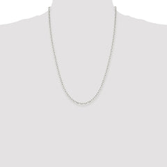 Sterling Silver Rhodium-plated 2.75mm Elongated Open Link Chain - 8