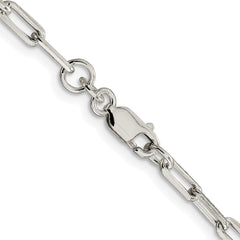 Sterling Silver Rhodium-plated 3.25mm Elongated Open Link Chain - 9