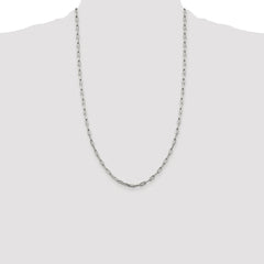 Sterling Silver Rhodium-plated 3.25mm Elongated Open Link Chain - 4