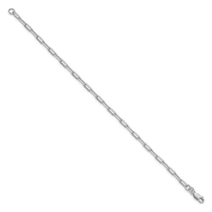 Sterling Silver Rhodium-plated 3.25mm Elongated Open Link Chain - 6