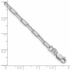 Sterling Silver Rhodium-plated 3.25mm Elongated Open Link Chain - 6