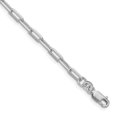 Sterling Silver Rhodium-plated 3.25mm Elongated Open Link Chain - 6