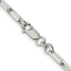 Sterling Silver Rhodium-plated 4.25mm Elongated Open Link Chain - 9