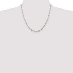 Sterling Silver Rhodium-plated 4.25mm Elongated Open Link Chain - 7