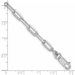 Sterling Silver Rhodium-plated 4.25mm Elongated Open Link Chain - 4