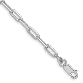 Sterling Silver Rhodium-plated 4.25mm Elongated Open Link Chain - 4