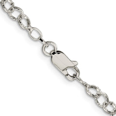 Sterling Silver 4.55mm Fancy Patterned Rolo Chain - 3