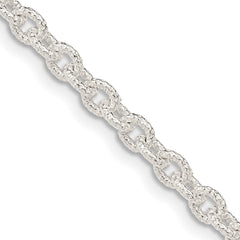 Sterling Silver 3.75mm Fancy Patterned Rolo Chain - 3