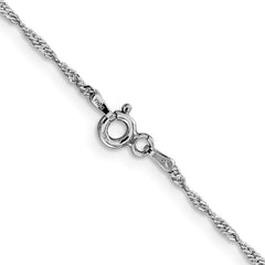 Sterling Silver Rhodium-plated 1.4mm Singapore Chain - 3