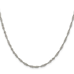 Sterling Silver 2.25mm Singapore Chain - 7