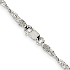 Sterling Silver 2.25mm Singapore Chain - 8