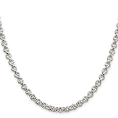 Sterling Silver Rhodium-plated 5mm Rolo Chain - 5